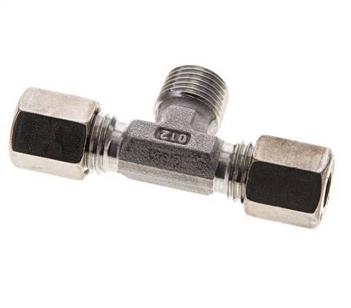 6L & R1/4'' RVS T-stuk Knelfitting Buitendraad 315bar ISO 8434-1