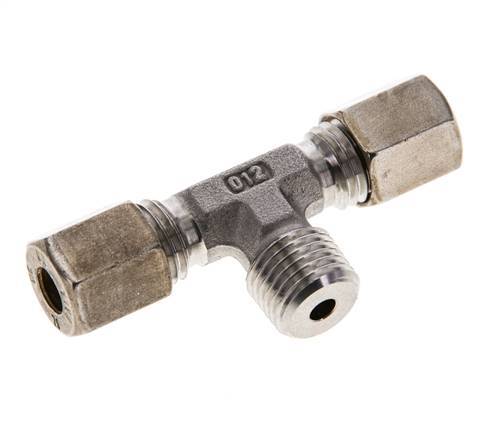 6L & R1/4'' RVS T-stuk Knelfitting Buitendraad 315bar ISO 8434-1