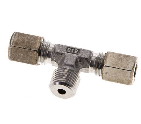 6L & R1/4'' RVS T-stuk Knelfitting Buitendraad 315bar ISO 8434-1