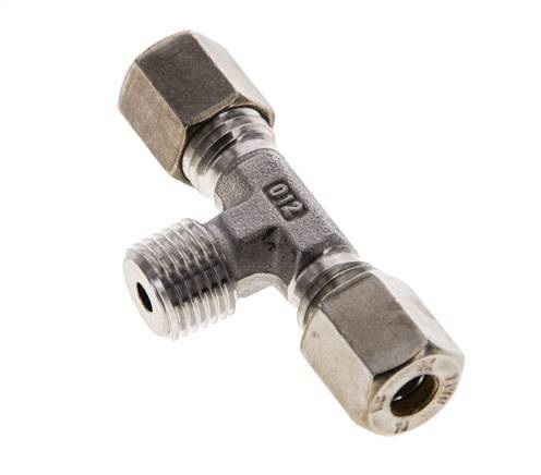6L & R1/4'' RVS T-stuk Knelfitting Buitendraad 315bar ISO 8434-1