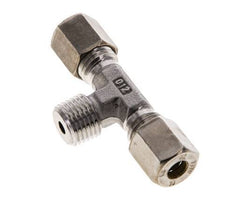 6L & R1/4'' RVS T-stuk Knelfitting Buitendraad 315bar ISO 8434-1