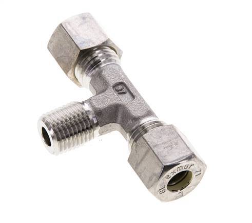 8L & R1/4'' RVS T-stuk Knelfitting Buitendraad 315bar ISO 8434-1
