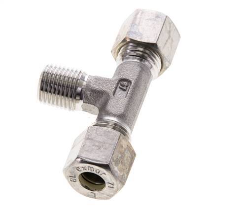 8L & R1/4'' RVS T-stuk Knelfitting Buitendraad 315bar ISO 8434-1