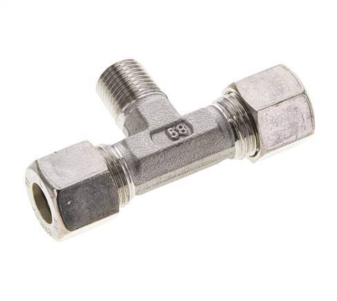 10L & R1/4'' RVS T-stuk Knelfitting Buitendraad 315bar ISO 8434-1
