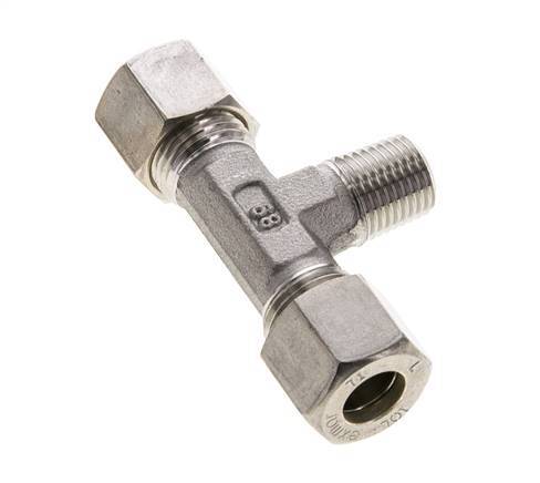 10L & R1/4'' RVS T-stuk Knelfitting Buitendraad 315bar ISO 8434-1