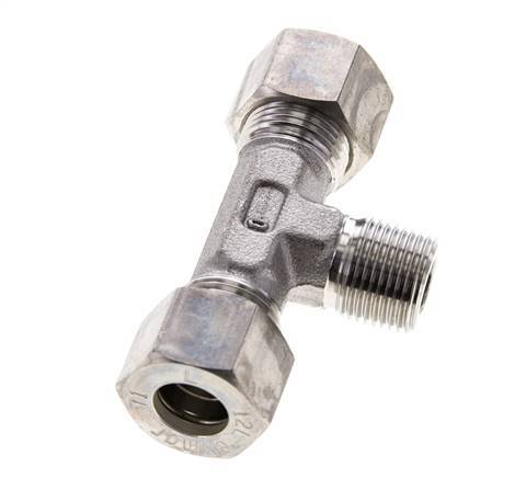 12L & R3/8'' RVS T-stuk Knelfitting Buitendraad 315bar ISO 8434-1