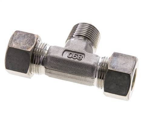 15L & R1/2'' RVS T-stuk Knelfitting Buitendraad 315bar ISO 8434-1