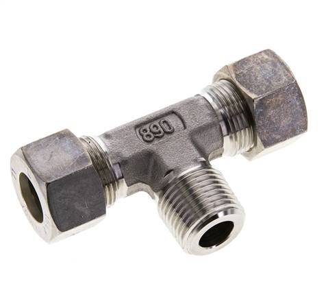 15L & R1/2'' RVS T-stuk Knelfitting Buitendraad 315bar ISO 8434-1