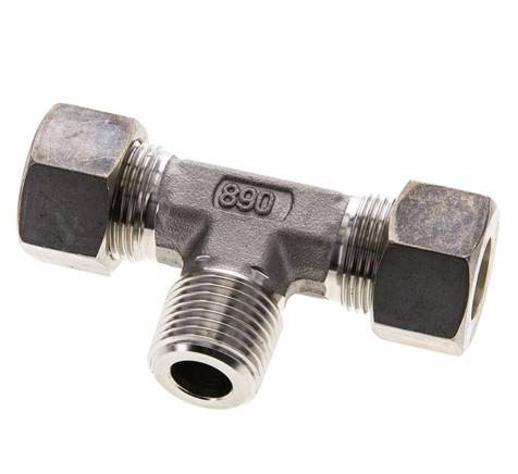 15L & R1/2'' RVS T-stuk Knelfitting Buitendraad 315bar ISO 8434-1