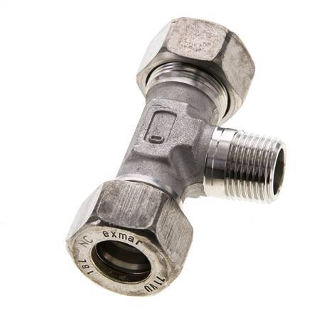 18L & R1/2'' RVS T-stuk Knelfitting Buitendraad 315bar ISO 8434-1