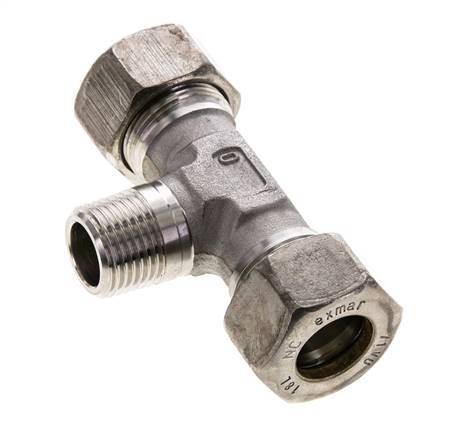 18L & R1/2'' RVS T-stuk Knelfitting Buitendraad 315bar ISO 8434-1