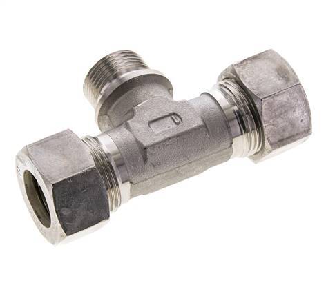 22L & G3/4'' RVS T-stuk Knelfitting Buitendraad 160bar ISO 8434-1