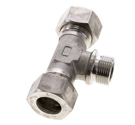 22L & G3/4'' RVS T-stuk Knelfitting Buitendraad 160bar ISO 8434-1