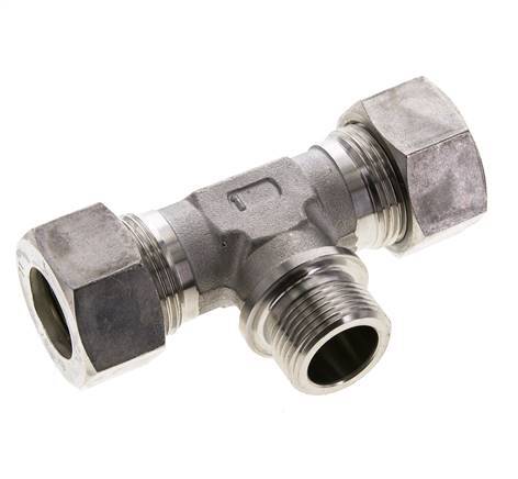 22L & G3/4'' RVS T-stuk Knelfitting Buitendraad 160bar ISO 8434-1