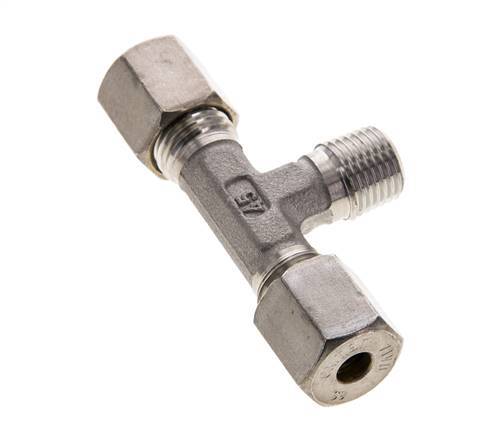 6S & R1/4'' RVS T-stuk Knelfitting Buitendraad 500bar ISO 8434-1
