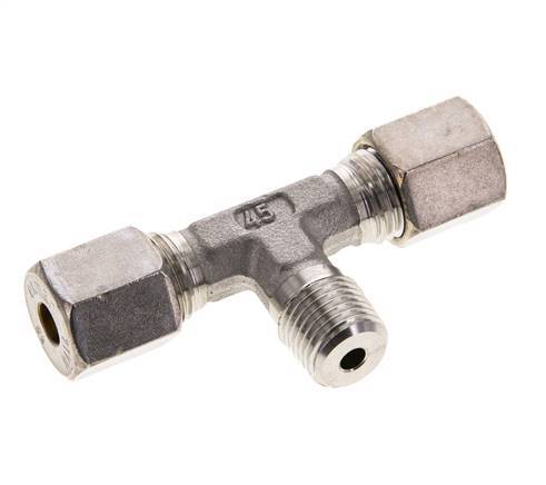 6S & R1/4'' RVS T-stuk Knelfitting Buitendraad 500bar ISO 8434-1