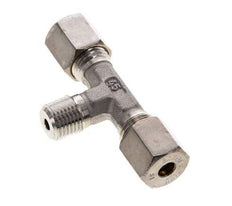 6S & R1/4'' RVS T-stuk Knelfitting Buitendraad 500bar ISO 8434-1