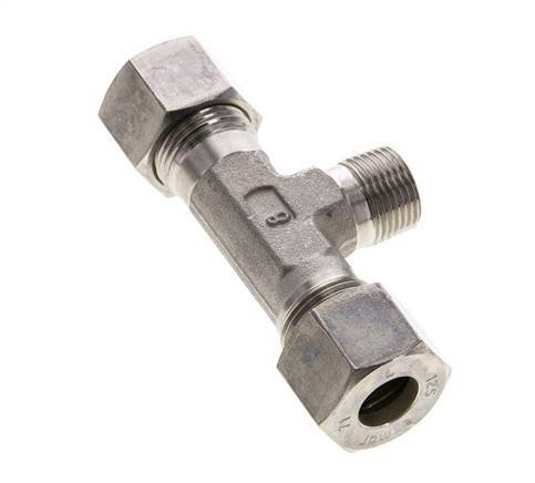 12S & R3/8'' RVS T-stuk Knelfitting Buitendraad 400bar ISO 8434-1