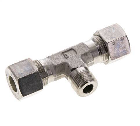 12S & R3/8'' RVS T-stuk Knelfitting Buitendraad 400bar ISO 8434-1