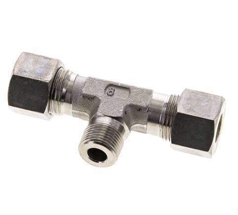 12S & R3/8'' RVS T-stuk Knelfitting Buitendraad 400bar ISO 8434-1