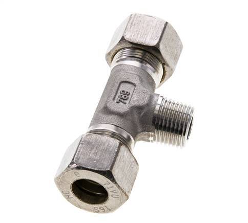 16S & R1/2'' RVS T-stuk Knelfitting Buitendraad 400bar ISO 8434-1