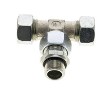 22L & M26x1.5 Verzinkt Stalen T-stuk Snijringkoppeling Buitendraad 160bar Verstelbaar ISO 8434-1