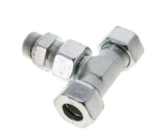 25S & M33x2 Verzinkt Stalen T-stuk Snijringkoppeling Buitendraad 400bar Verstelbaar ISO 8434-1