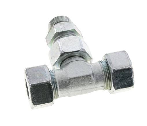 25S & M33x2 Verzinkt Stalen T-stuk Snijringkoppeling Buitendraad 400bar Verstelbaar ISO 8434-1