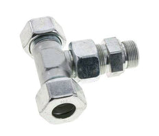 25S & M33x2 Verzinkt Stalen T-stuk Snijringkoppeling Buitendraad 400bar Verstelbaar ISO 8434-1