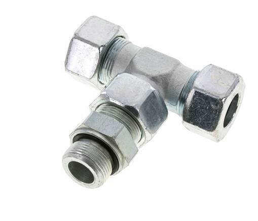 25S & M33x2 Verzinkt Stalen T-stuk Snijringkoppeling Buitendraad 400bar Verstelbaar ISO 8434-1