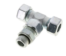 25S & M33x2 Verzinkt Stalen T-stuk Snijringkoppeling Buitendraad 400bar Verstelbaar ISO 8434-1