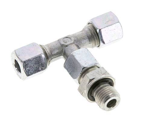 8L & G1/4'' Verzinkt Stalen T-stuk Snijringkoppeling Buitendraad 315bar Verstelbaar ISO 8434-1