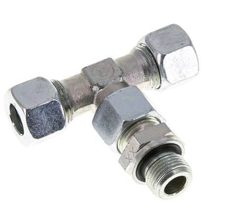 12L & G3/8'' Verzinkt Stalen T-stuk Snijringkoppeling Buitendraad 315bar Verstelbaar ISO 8434-1