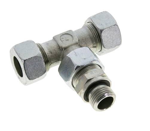 18L & G1/2'' Verzinkt Stalen T-stuk Snijringkoppeling Buitendraad 315bar Verstelbaar ISO 8434-1
