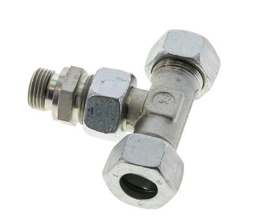 18L & G1/2'' Verzinkt Stalen T-stuk Snijringkoppeling Buitendraad 315bar Verstelbaar ISO 8434-1