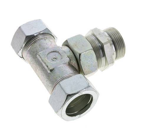 35L & G1-1/4'' Verzinkt Stalen T-stuk Snijringkoppeling Buitendraad 160bar Verstelbaar ISO 8434-1