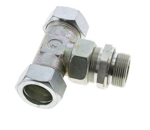 35L & G1-1/4'' Verzinkt Stalen T-stuk Snijringkoppeling Buitendraad 160bar Verstelbaar ISO 8434-1