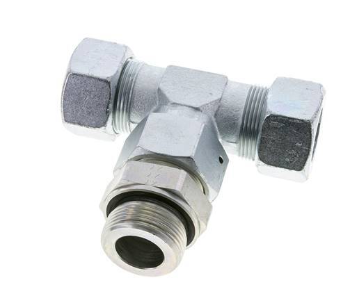 30S & G1-1/4'' Verzinkt Stalen T-stuk Snijringkoppeling Buitendraad 400bar Verstelbaar ISO 8434-1