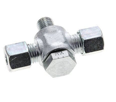 8L & M12x1.5 Zink plated Steel Tee Swivel Joint Cutting Fitting with Male Threads 315 bar ISO 8434-1