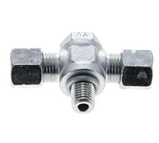 10L & M14x1.5 Zink plated Steel Tee Swivel Joint Cutting Fitting with Male Threads 315 bar ISO 8434-1