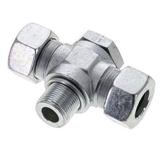 18L & M22x1.5 Zink plated Steel Tee Swivel Joint Cutting Fitting with Male Threads 315 bar ISO 8434-1