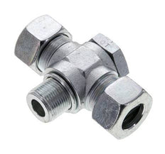 18L & M22x1.5 Zink plated Steel Tee Swivel Joint Cutting Fitting with Male Threads 315 bar ISO 8434-1