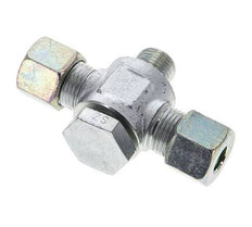 10S & M16x1.5 Zink plated Steel Tee Swivel Joint Cutting Fitting with Male Threads 400 bar ISO 8434-1