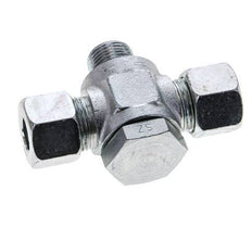 12S & M18x1.5 Zink plated Steel Tee Swivel Joint Cutting Fitting with Male Threads 400 bar ISO 8434-1