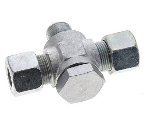 14S & M20x1.5 Zink plated Steel Tee Swivel Joint Cutting Fitting with Male Threads 400 bar ISO 8434-1
