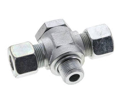 14S & M20x1.5 Zink plated Steel Tee Swivel Joint Cutting Fitting with Male Threads 400 bar ISO 8434-1