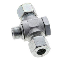14S & M20x1.5 Zink plated Steel Tee Swivel Joint Cutting Fitting with Male Threads 400 bar ISO 8434-1