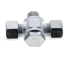 16S & M22x1.5 Zink plated Steel Tee Swivel Joint Cutting Fitting with Male Threads 400 bar ISO 8434-1