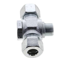 16S & M22x1.5 Zink plated Steel Tee Swivel Joint Cutting Fitting with Male Threads 400 bar ISO 8434-1