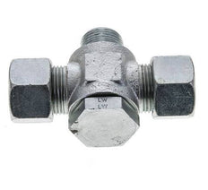 20S & M27x2 Zink plated Steel Tee Swivel Joint Cutting Fitting with Male Threads 400 bar ISO 8434-1